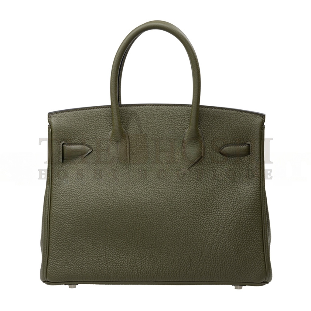 H**me5 BIRKIN 30 TOGO LEATHER SAGE GREEN SILVER BUCKLE BK3061TGSS (30*23*15cm) Master Quality